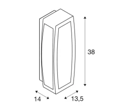 Applique d'extérieur, Meridian, gris, IP54, L13,5cm, H38cm - SLV