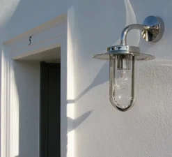 Applique*Astro Applique d'extérieur, Montparnasse, nickel poli, IP44, L20,5cm, H33cm - Lighting nickel polis