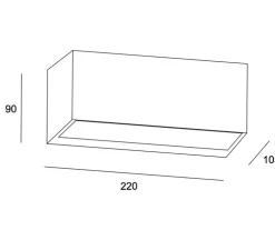 Applique d'extérieur, Nemesis, gris urbain, IP65, LED, dim, 2700-3200-4000k, 1816 lm, L22cm, H10,5cm - LEDs C4
