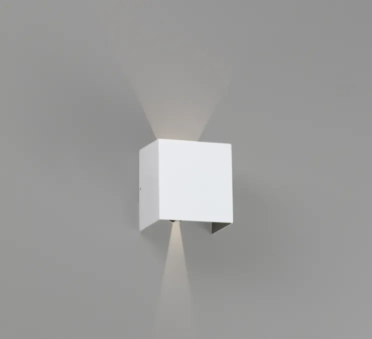 Applique d'extérieur, OLAN, blanc, IP65, LED, 3000K, 190lm, L14,5cm, H14cm - Faro