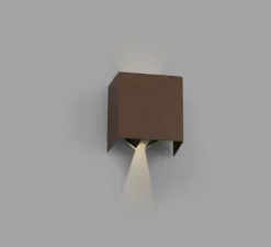 Applique*Faro Applique d'extérieur, OLAN, , IP65, LED, 3000K, 190lm, L14,5cm, H14cm - marron