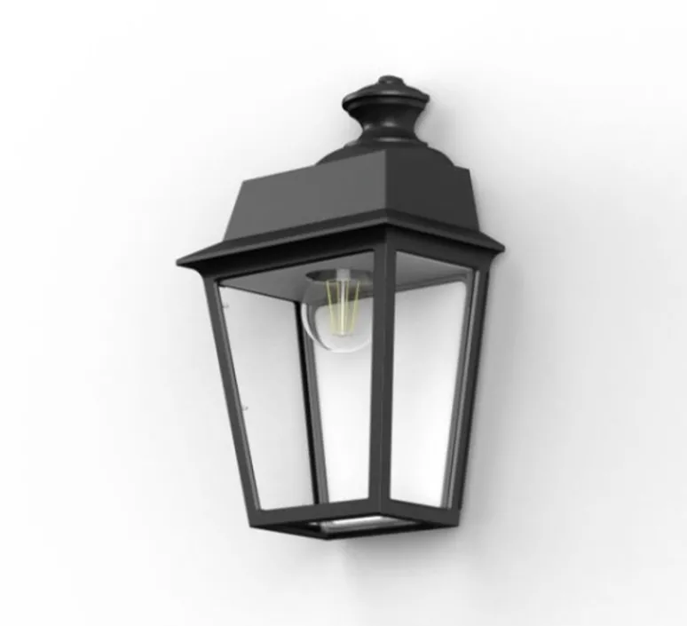 Applique*Roger Pradier Applique d'extérieur, Place des Vosges 1 évolution N°2, , IP65, L21,6cm, H34cm - noir