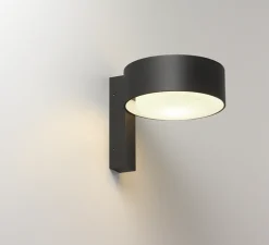 Applique d'extérieur, Plaff-on! A IP65, noir, IP65, LED, 2700K, 544lm, L16cm, H15cm - Marset