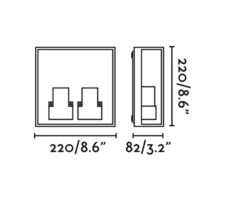 Applique*Faro Applique d'extérieur, POMO, , IP65, L22cm, H22cm - gris