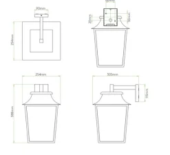 Applique*Astro Applique d'extérieur, Richmond Lantern 254, , IP23, L25cm, H39cm - Noir