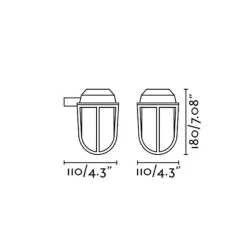 Applique*Faro Applique d'extérieur, salle de bain, Cabo, , IP65, H23cm P11cm - laiton