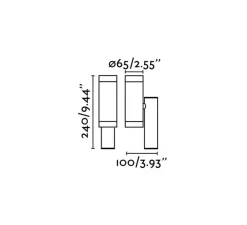 Applique*Faro Applique, d'extérieur, simple, Steps, , H19cm - noir