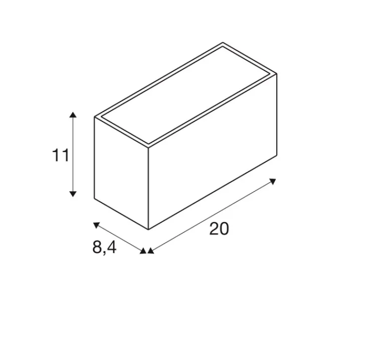 Applique*SLV Applique d'extérieur, Sitra cube M, , IP65, LED, dim, 3000-4000K, 1880 lm, L20cm, H11cm - anthracite