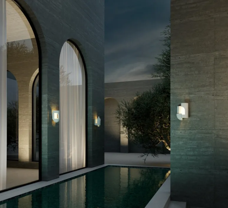 Applique*DCW éditions Paris Applique d'extérieur, Soul Story 2 outdoor, , IP64, LED, dim, 2700K, 250 lm, L20,5cm, H29,7cm - blanc