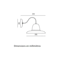 Applique*Toscot Applique d'extérieur, Spoleto 1230, , IP55, P31cm, Ø25,5cm - Lichen