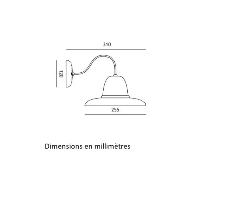 Applique*Toscot Applique d'extérieur, Spoleto 1230, , IP55, P31cm, Ø25,5cm - Lichen
