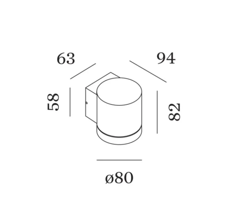 Applique*Wever&Ducré Applique d'extérieur, Taio round 1.0, , IP65, LED, dim, 3000K, 380 lm, L8cm, H8,2cm - bronze