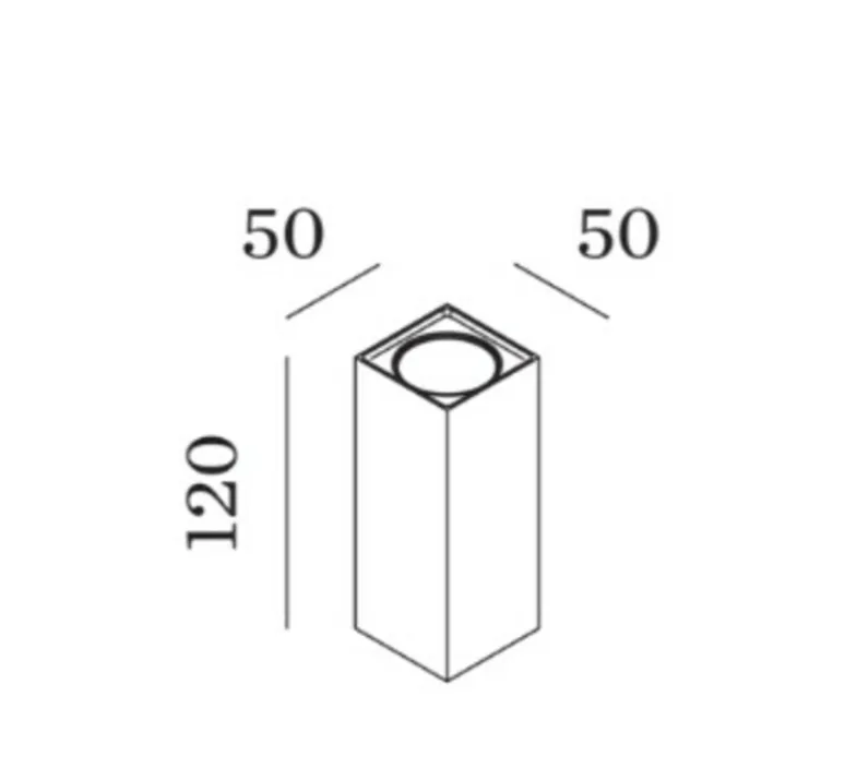 Applique*Wever&Ducré Applique d'extérieur, Train 2.0, , IP65, LED, 3000K, 720lm, L5cm, H12cm - noir