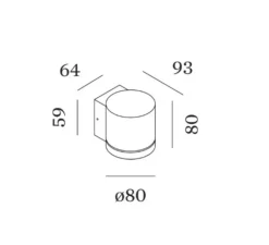 Applique*Wever&Ducré Applique d'extérieur, Tube 1.0 LED , , 3000K, 635lm, 8cm, H8cm, P9,3cm - gris anthracite