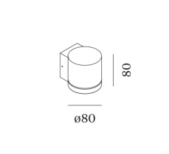 Applique d'extérieur, Tube 1.0 LED, noir, IP65, LED, 3000K, 390lm, Ø8cm, H8cm - Wever&Ducré