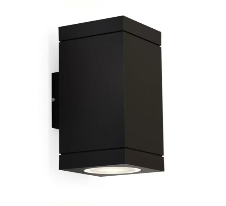 Applique*Wever&Ducré Applique d'extérieur, Tube carré 2.0, , IP65, LED, dim, 3000K, 1260 lm, L7,9cm, H15cm - noir