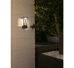 Applique*Faro Applique d'extérieur, TWIST, , IP65, LED, 3000K, 350lm, L14cm, H30cm - gris