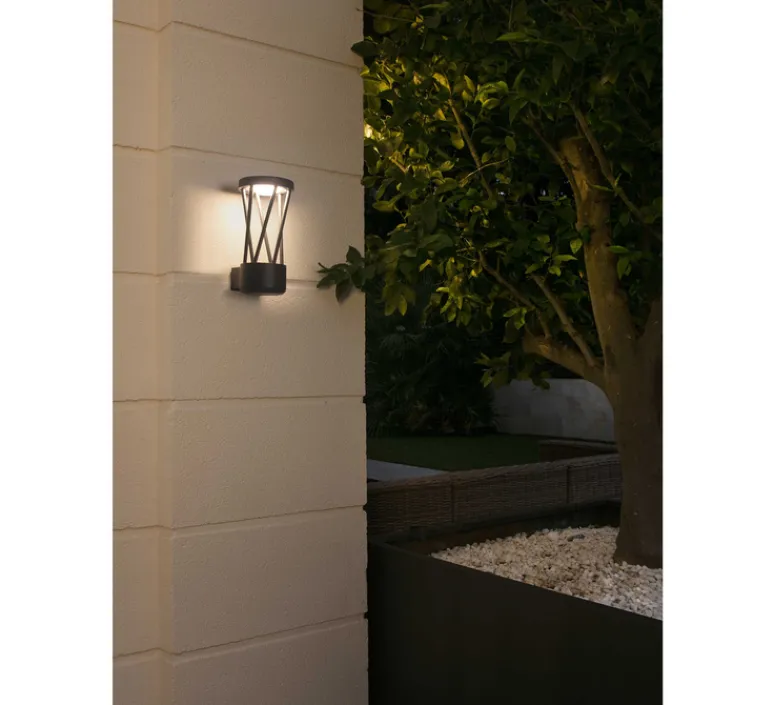 Applique*Faro Applique d'extérieur, TWIST, , IP65, LED, 3000K, 350lm, L14cm, H30cm - gris