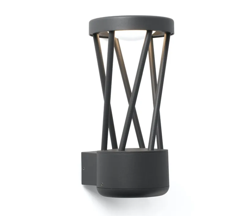 Applique*Faro Applique d'extérieur, TWIST, , IP65, LED, 3000K, 350lm, L14cm, H30cm - gris