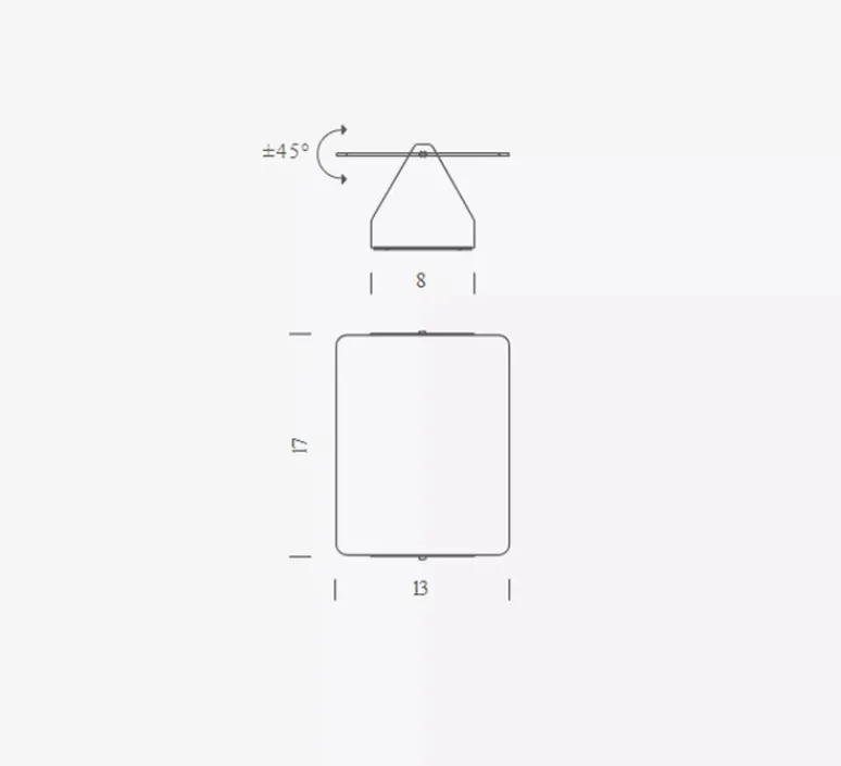 Applique*Nemo Lighting Applique d'extérieur, Volet Pivotant, simple, outdoor, réédition Charlotte Perriand, , IP55, LED, dim, 3000K, 235 lm, L13cm, H17cm - bleu