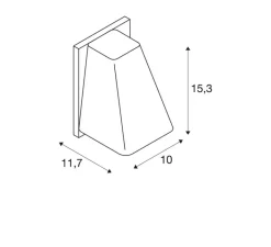 Applique*SLV Applique d'extérieur, Wallyx, , IP44, L10cm, H15,3cm - anthracite