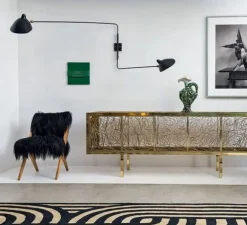 Applique double, 2 bras droits pivotants, noir, H75cm, L134cm / L97cm - Serge Mouille