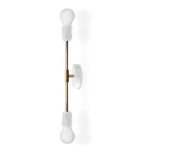 Applique double, Light.036, en saillie ,blanc, laiton, H32cm, P8cm- ZANGRA