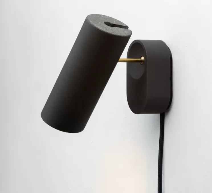 Applique en saillie, Argia, avec câble , noir, Ø6,5cm, H17,5cm - Plato Design