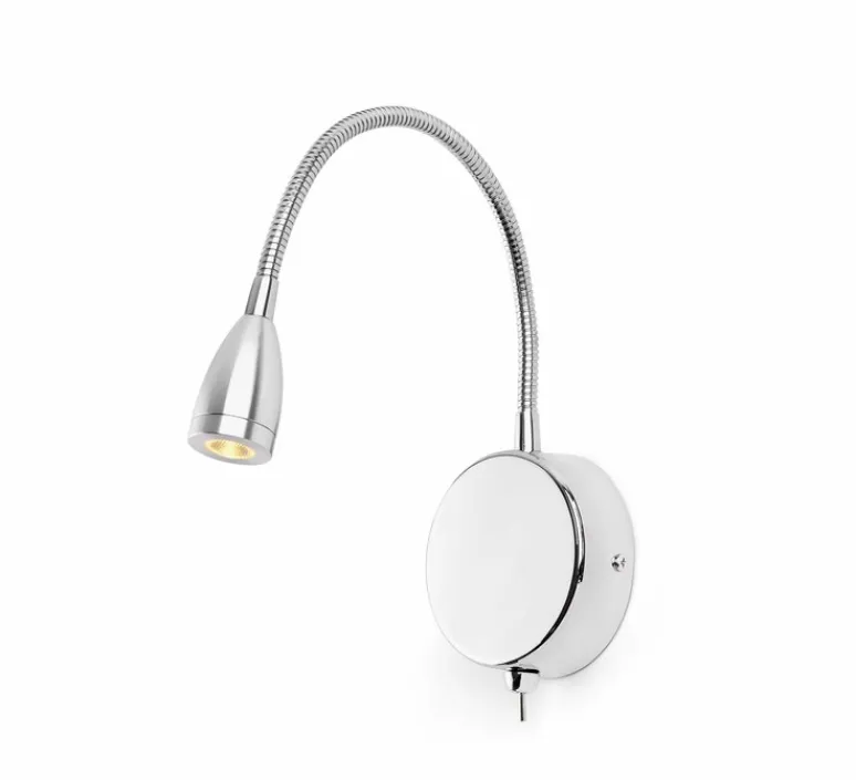 Applique*Faro Applique en saillie, liseuse, interrupteur, Loke, , LED, 3000k,150lm, L32cm, Ø3cm - chrome