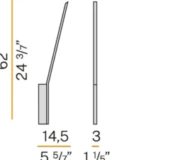 Applique, en saillie, Ypsilon, Laiton Satiné, LED, 3000K, 1118lm, L14,5cm, H62cm - Panzeri