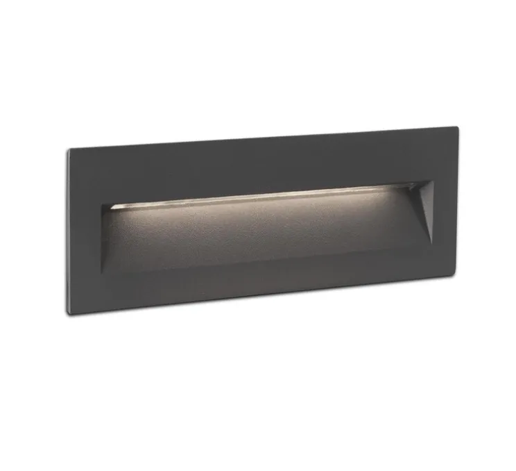 Applique, encastré de marche, NAT LED, gris foncé, IP65, 3000K, 330lm, L22,5cm, H7,5cm - Faro