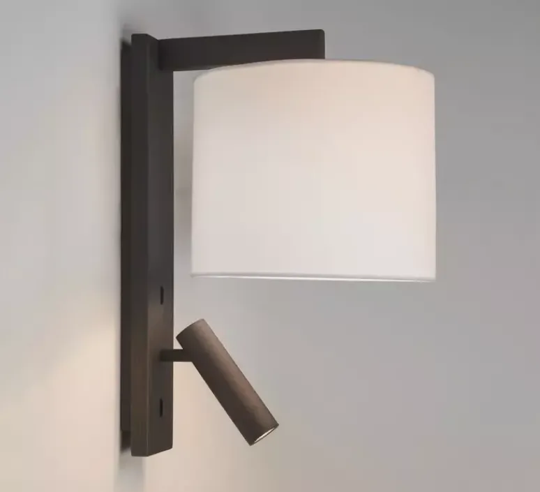 Applique*Astro Applique et liseuse, Ravello, , LED, 2700K, 111lm + E27, Double interrupteur, L20cm, H35cm - bronze, blanc