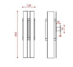 Applique*Tooy Applique, Excalibur Simple 559.41, , IP40, LED, dim, 2700K, 1200 lm, L12cm, H45cm - noir, laiton