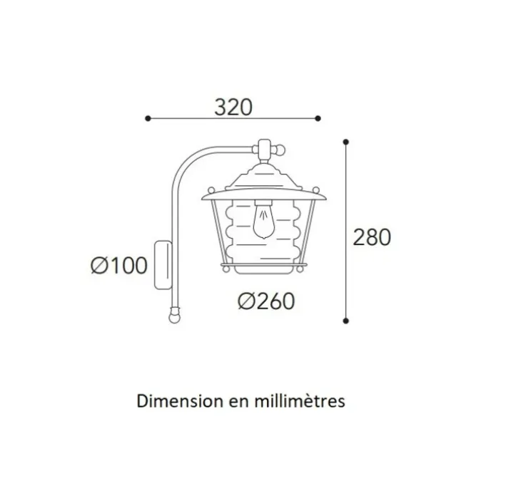 Applique extérieur, Onda 2071, Laiton vieilli, vert de gris, IP44, Ø26cm, H28cm - Moretti Luce