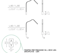 Applique, FLEXILED 90 Bronze, Cuir ivoire, LED, 2700K, 500lm, L90cm, Hcm - Contardi