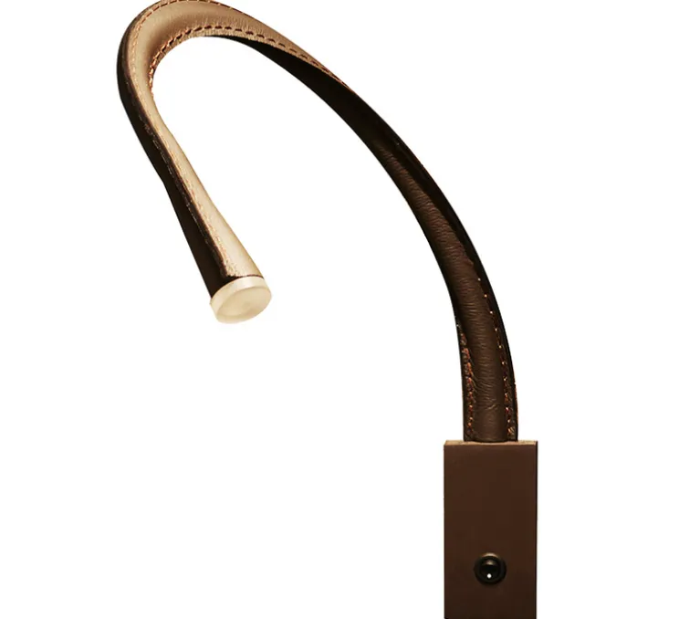 Applique, FLEXILED 60 Bronze, Cuir marron foncé, LED, 2700K, 500lm, L60cm, Hcm - Contardi