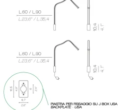 Applique*Contardi Applique, FLEXILED 90 Nickel, Cuir , LED, 2700K, 500lm, L90cm, Hcm - noir
