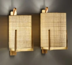 Applique, Greta, chêne, fibre, Ø18cm, H26cm - Carpyen