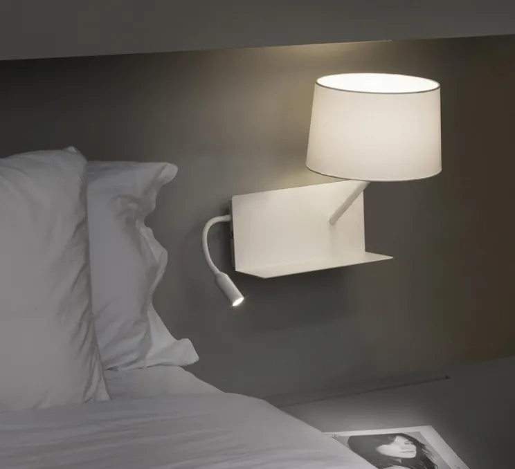 Applique, Handy, blanc, liseuse droite, LED,140lm, 2 interrupteurs - H55cm - FARO