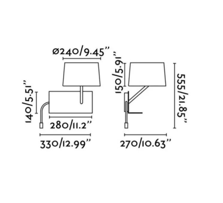 Applique, Handy, blanc, liseuse droite, LED,140lm, 2 interrupteurs - H55cm - FARO