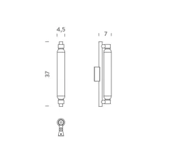 Applique, La Roche, le Corbusier, noir mat, LED, 2700k, 1650lm, Ø4,5cm, H37cm - Nemo lighting