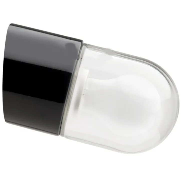 Applique*Zangra Applique, Light.005, avec glass002, IP20, noir, transpsarent, Ø8,5cm, H9,5cm - noir et blanc