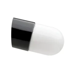 Applique, Light.o.005, avec glass010, IP54, noir, opal, Ø8,5cm, P15.5cm - ZANGRA