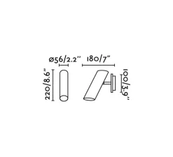 Applique, Link, orientable, blanc, H22cm, Ø5,6cm - Faro