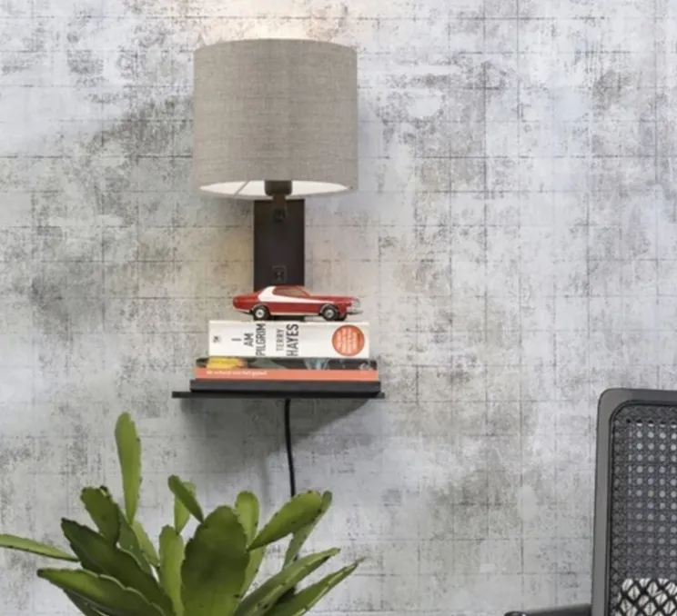 Applique, Liseuse, Andes, gris, L25cm, H36cm - Good&Mojo