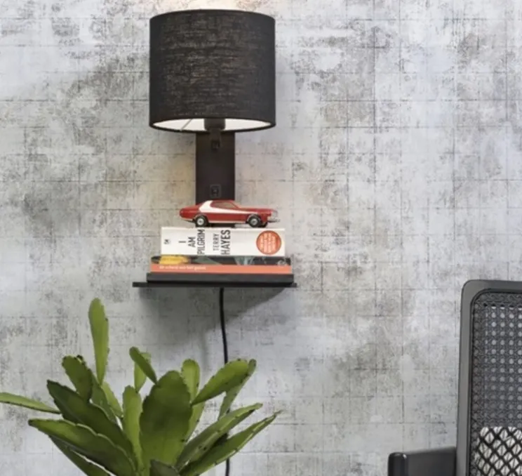 Applique, Liseuse, Andes, noir, L25cm, H36cm - Good&Mojo