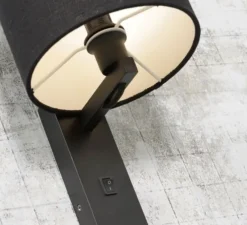 Applique, Liseuse, Andes, noir, L25cm, H36cm - Good&Mojo