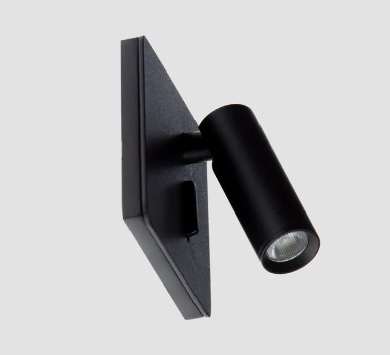 Applique*Nexel Applique, liseuse, Benny 3, encastrable, interrupteur, , 30°, LED, 3000K, 150 lm, L8,5cm, H8,5cm - noir