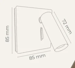 Applique*Nexel Applique, liseuse, Benny 3, Exclusivité Nedgis, encastrable avec interrupteur, , LED, 3000K, 150 lm, L8,5cm, H8,5cm - terracotta