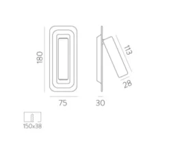 Applique, liseuse, Boheme, blanc, LED, 3000K, 315 lm, L7,5cm, H18cm - ACB